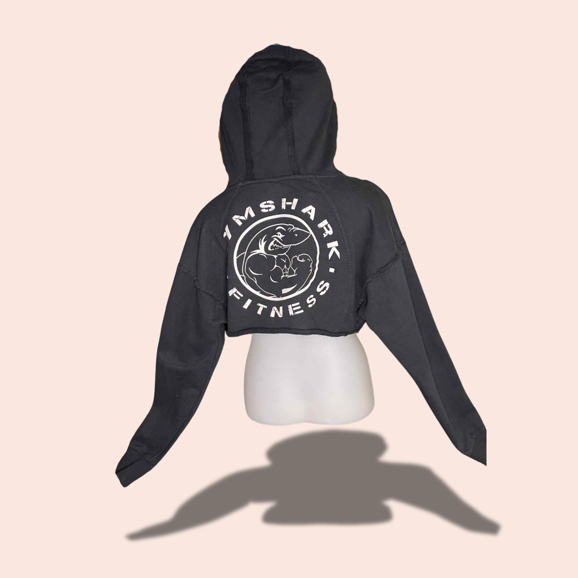 (Size LARGE) Black Gymshark Cropped Hoodie