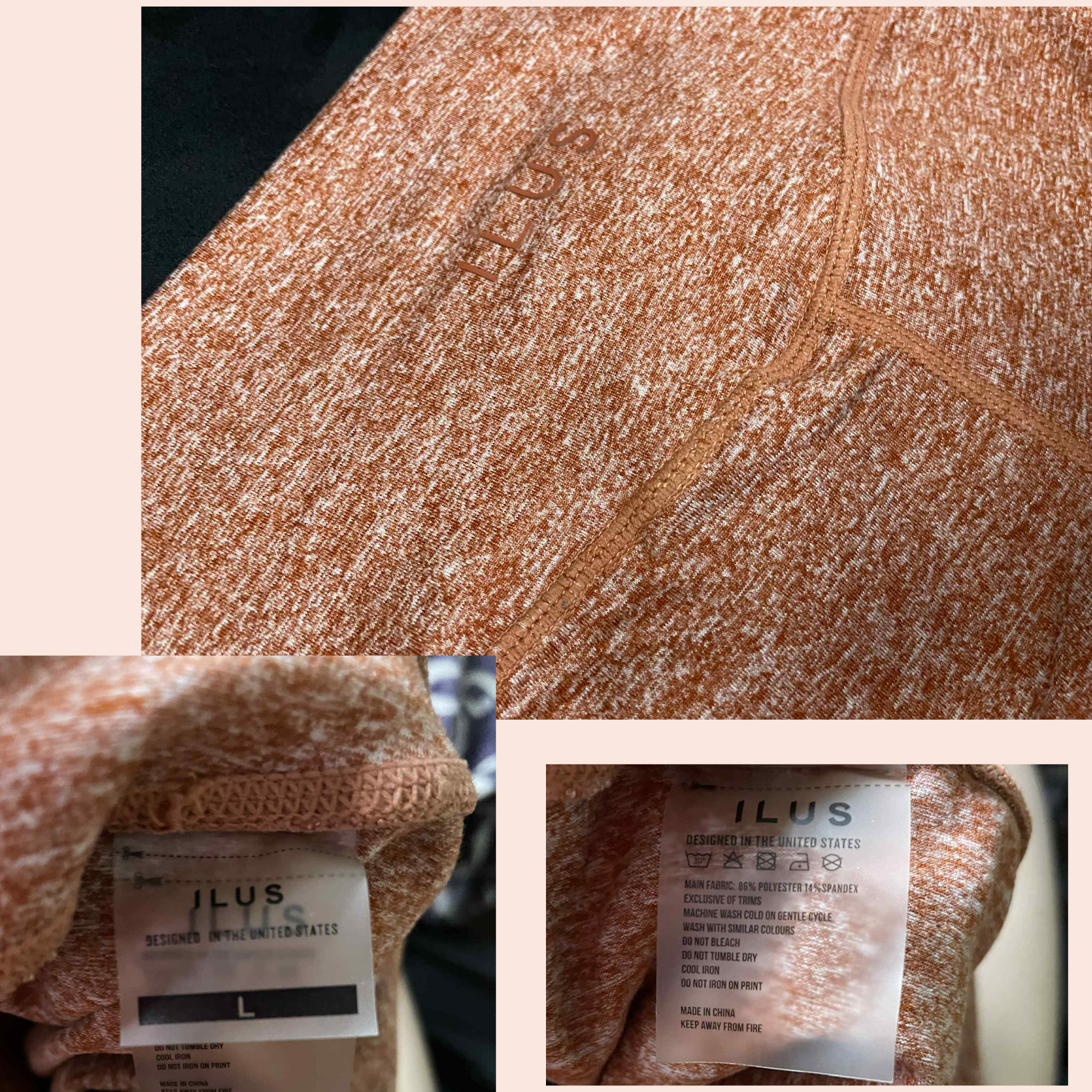 (SIZE LARGE) ILUS Seamless Leggings – Rust Marl