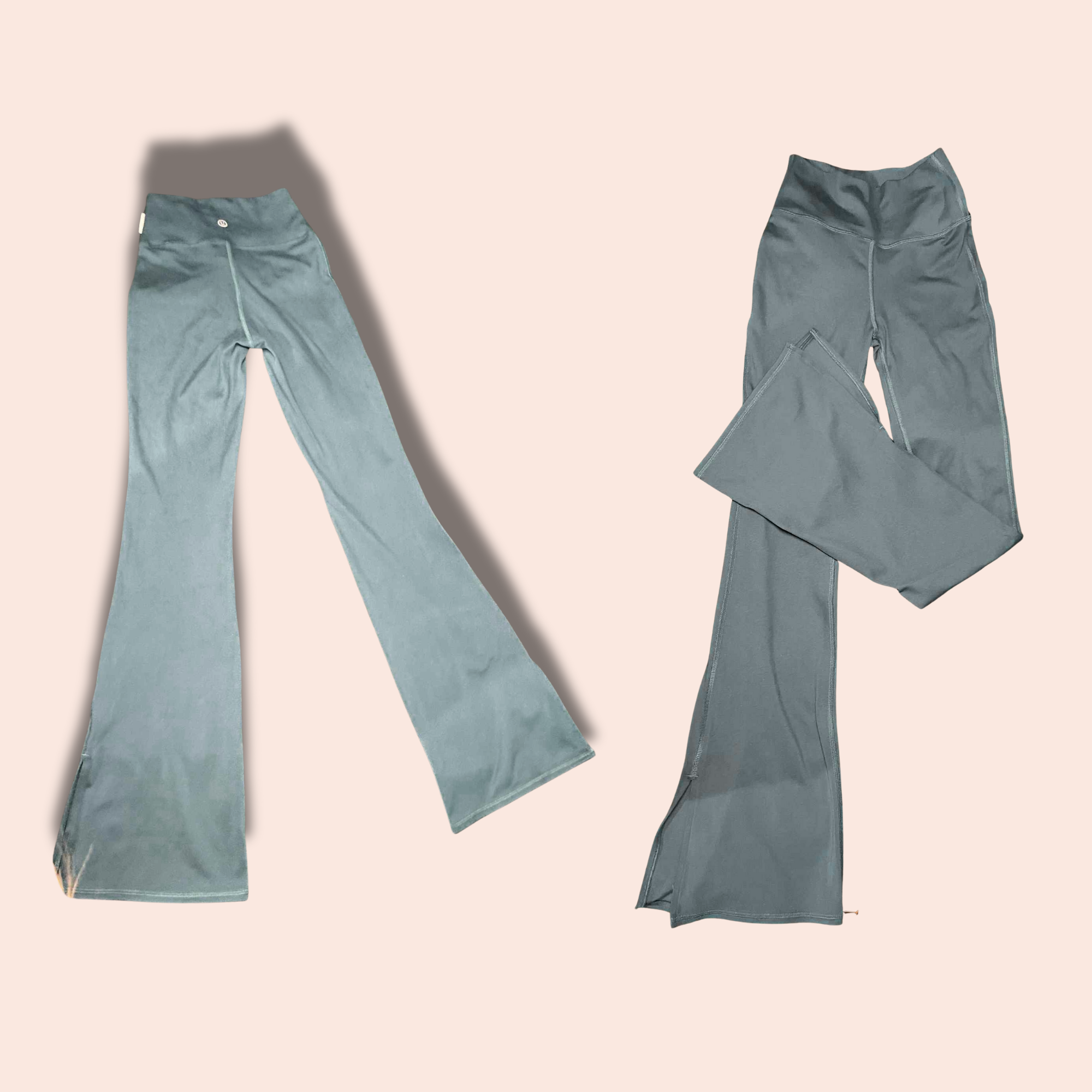 (SIZE XS) Gilly Hicks Flare Leggings – Slate Green Blue