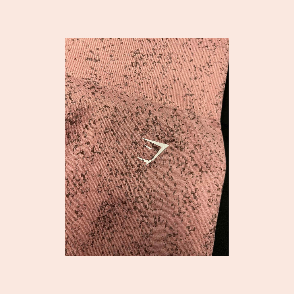 (SIZE SMALL) Gymshark High-Waisted Leggings – Pink & Brown Speckle