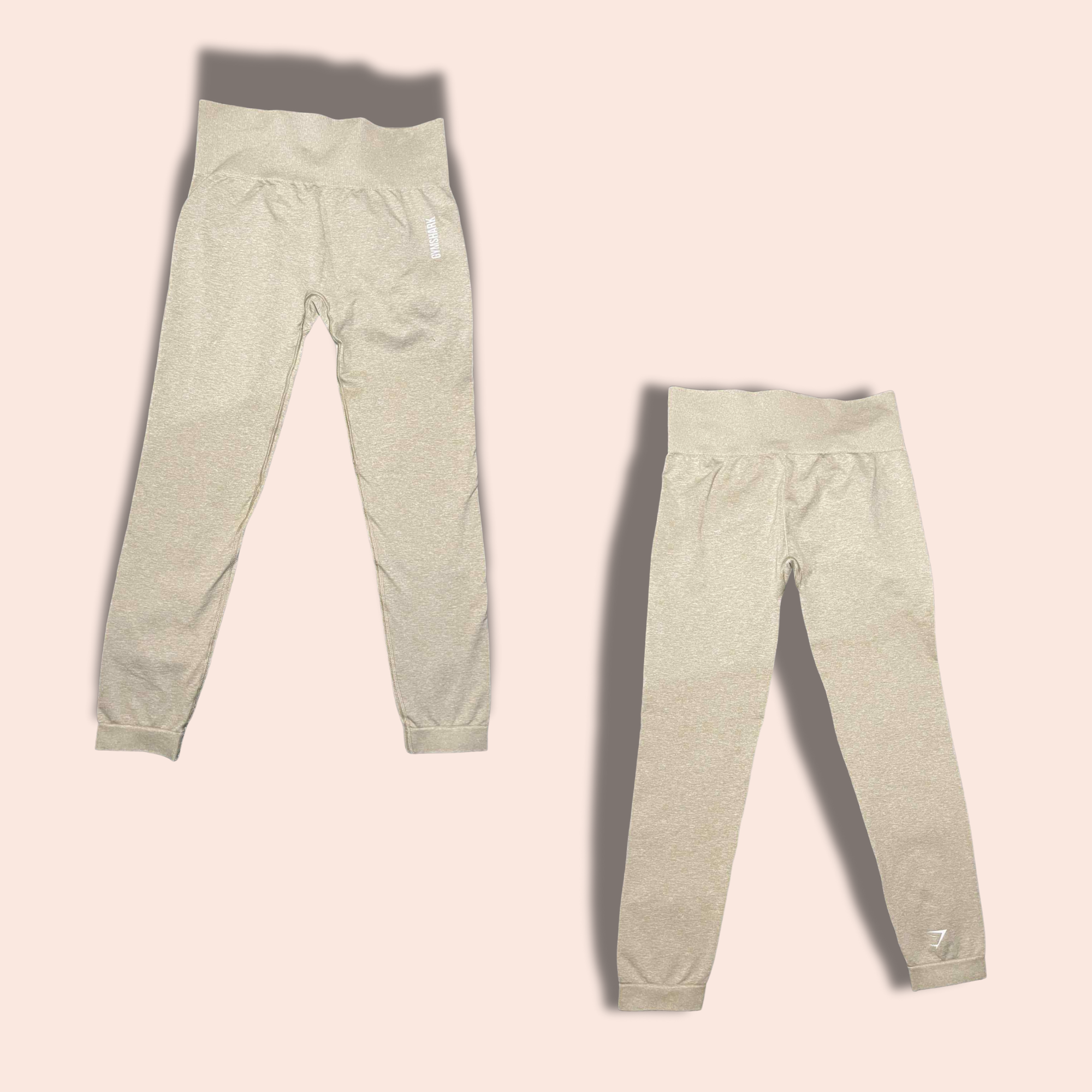 (SIZE MEDIUM) Gymshark High-Waisted Leggings – Cream Sage