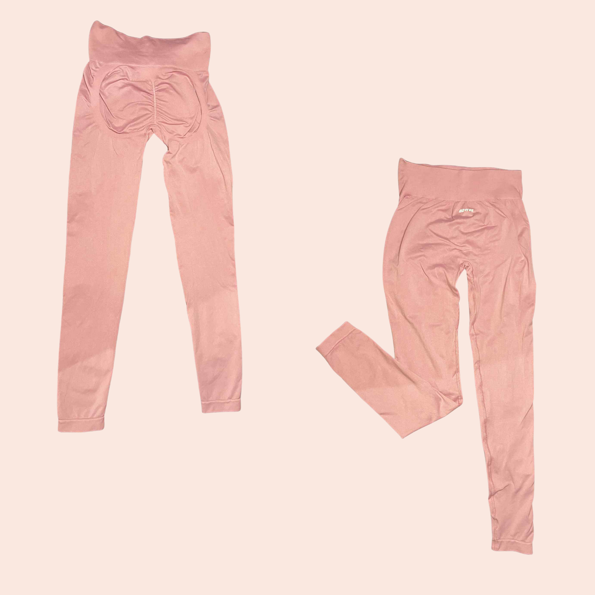 (SIZE SMALL) Bo+Tee Scrunch Leggings – Rose Pink