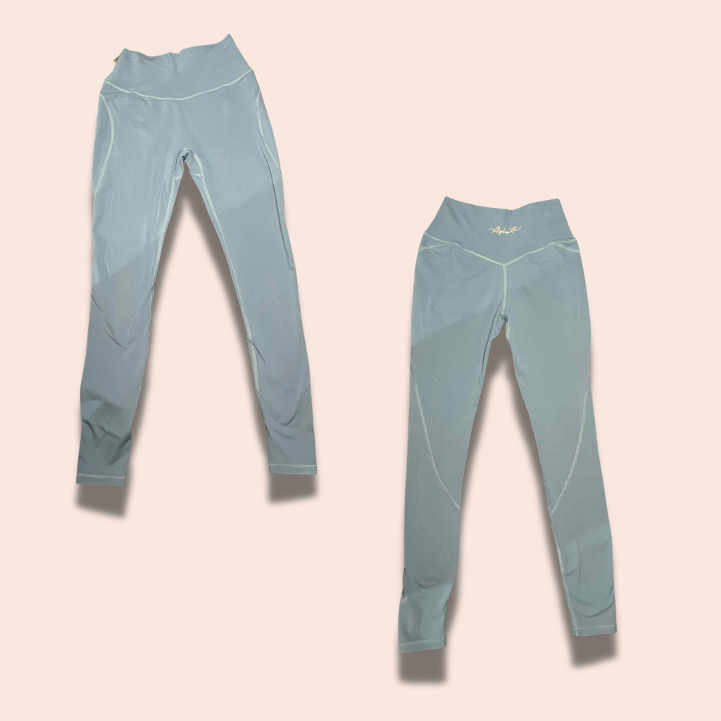 (SIZE MEDIUM) Alphalete High-Waisted Leggings – Slate Blue