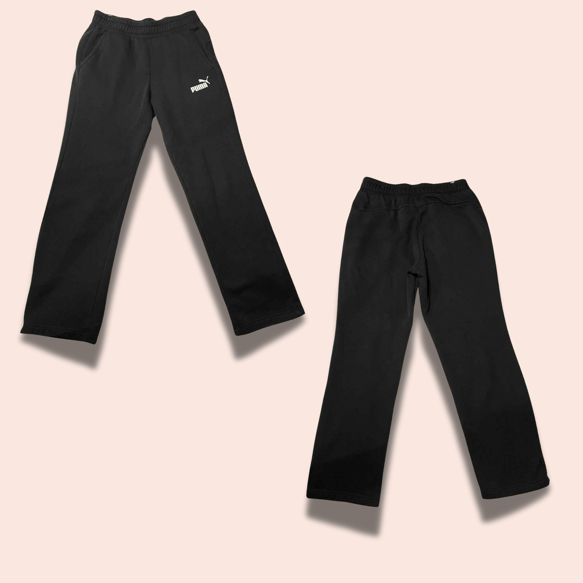 (SIZE MEDIUM) Puma Straight-Leg Sweatpants – Black