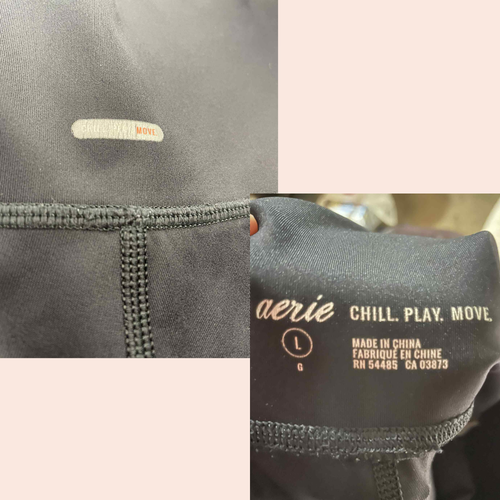 (SIZE LARGE) Aerie Chill. Play. Move. Leggings – Black
