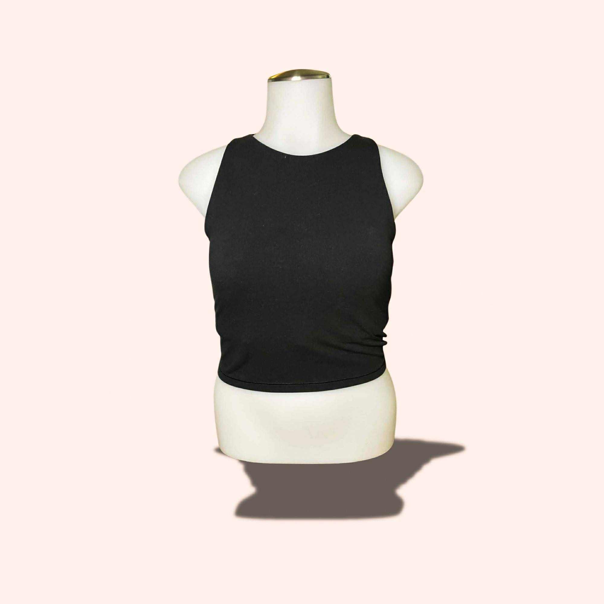 (SIZE LARGE) Old Navy High-Neck Active Crop – Black