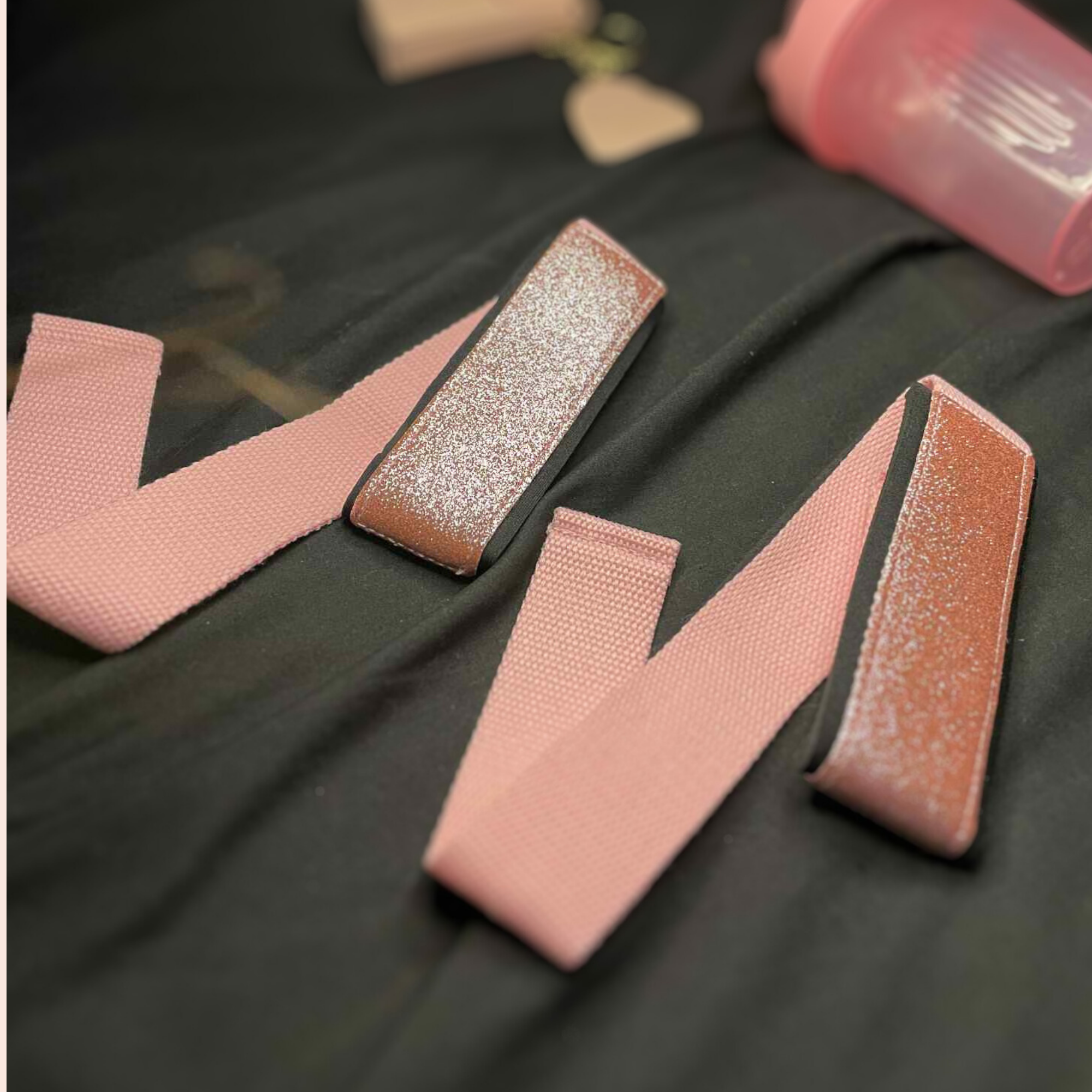 Pink Glitter Gym Straps