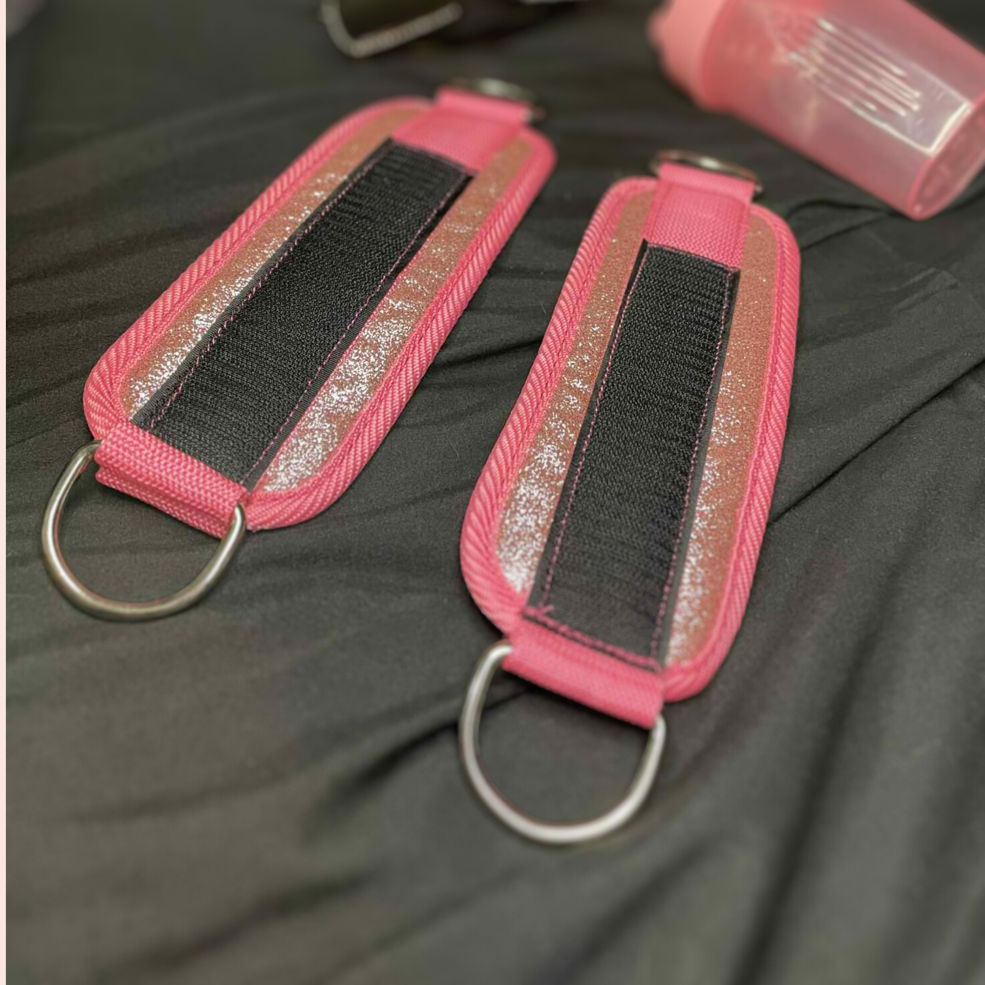 Glitter Pink Gym Ankle Straps