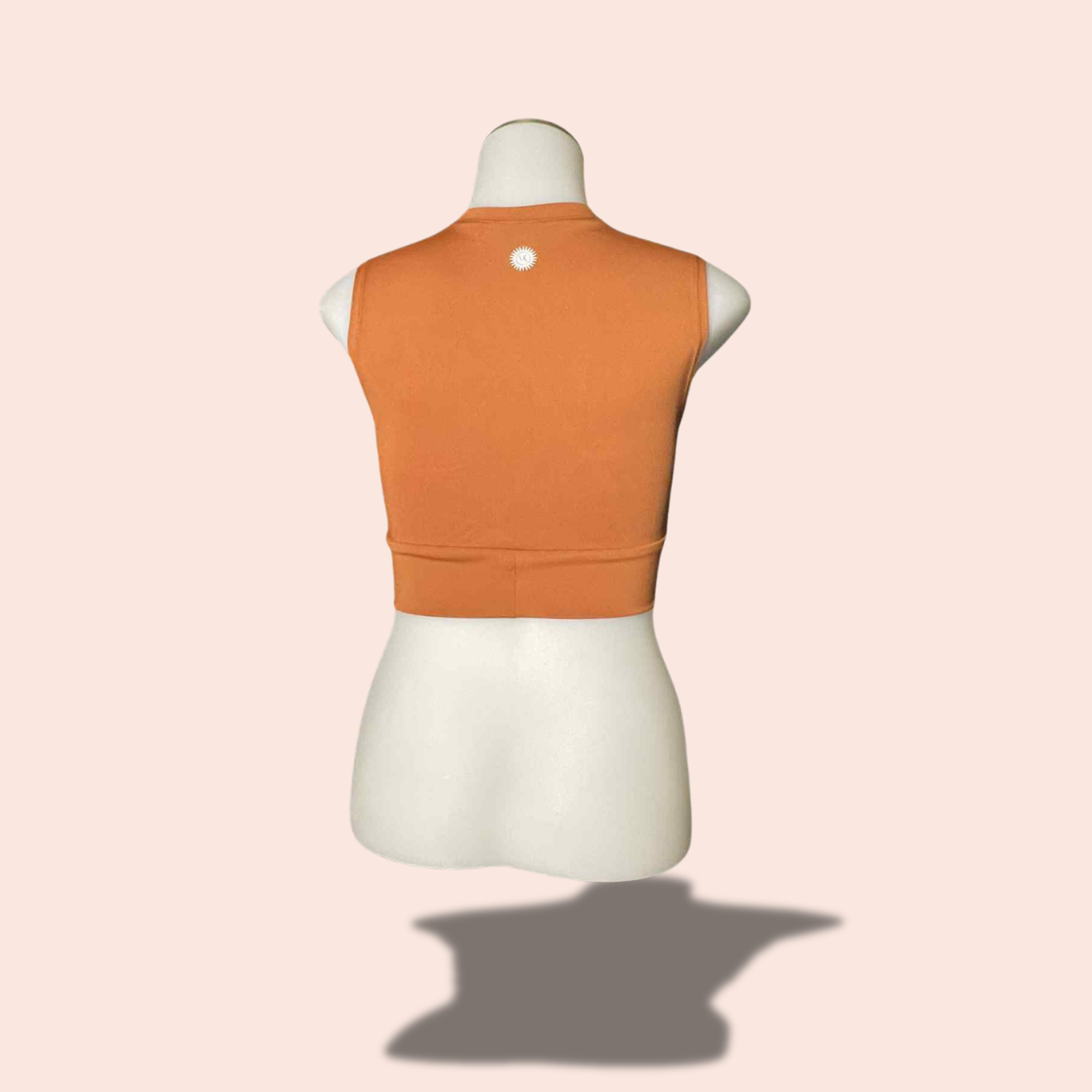 (Size SMALL)  Orange Sommer Ray Keyhole Wrap Tank