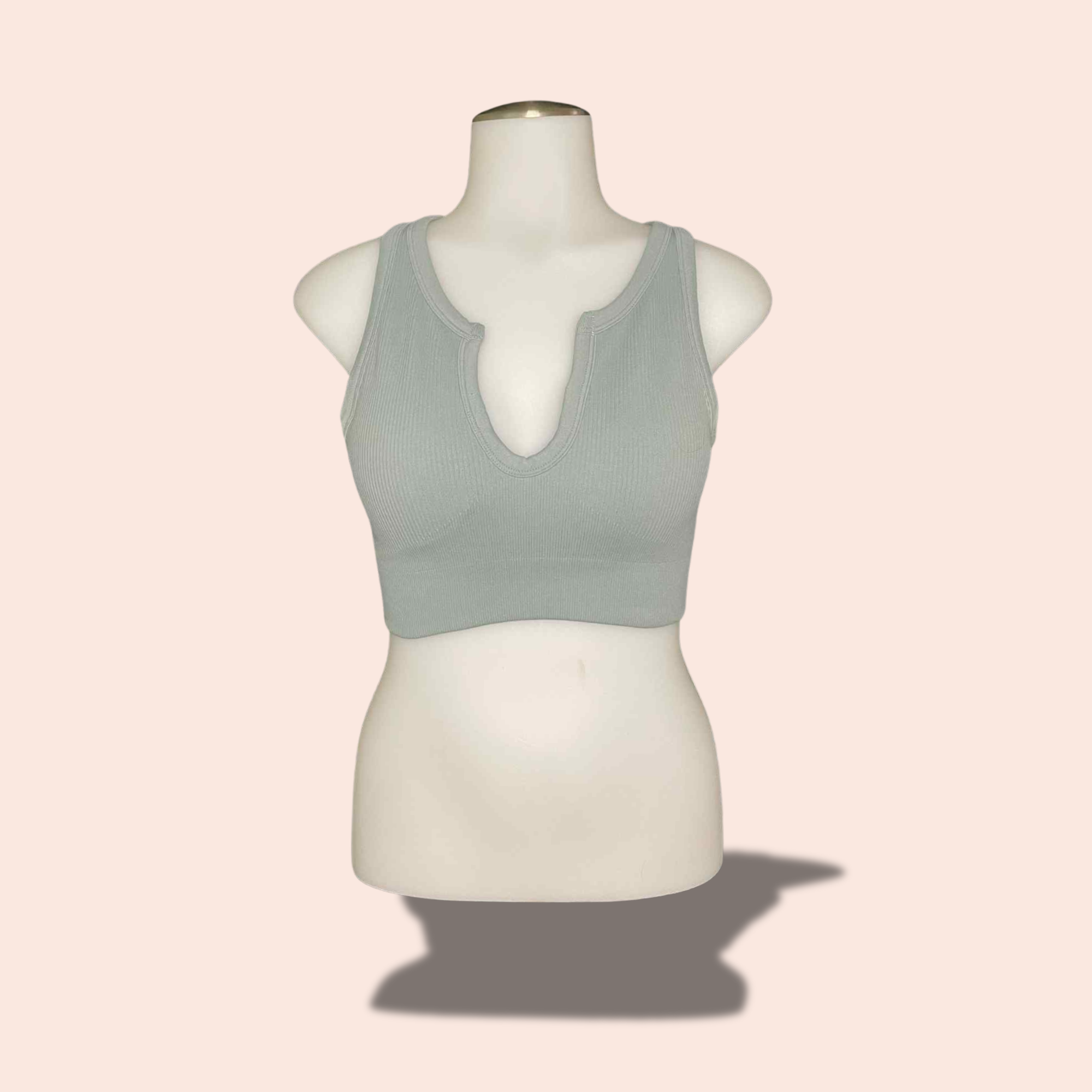 (Size MED)  Sage Scoop Seamless Crop