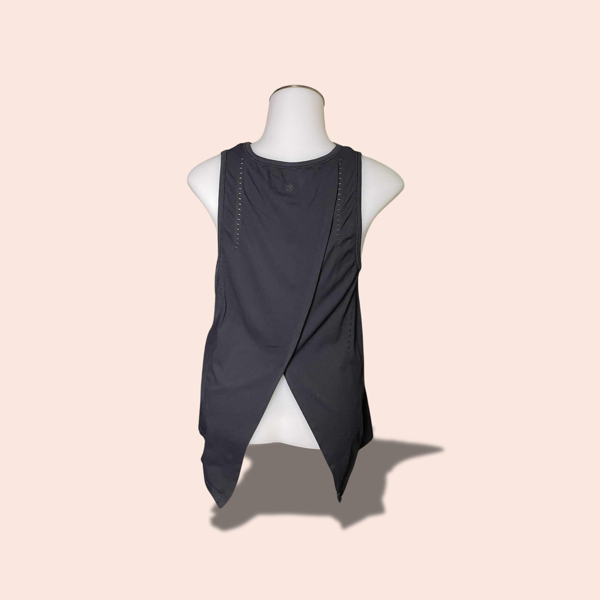 (Size XSMALL) Charcoal ATHLETA Flow Open-Back Yoga Tank