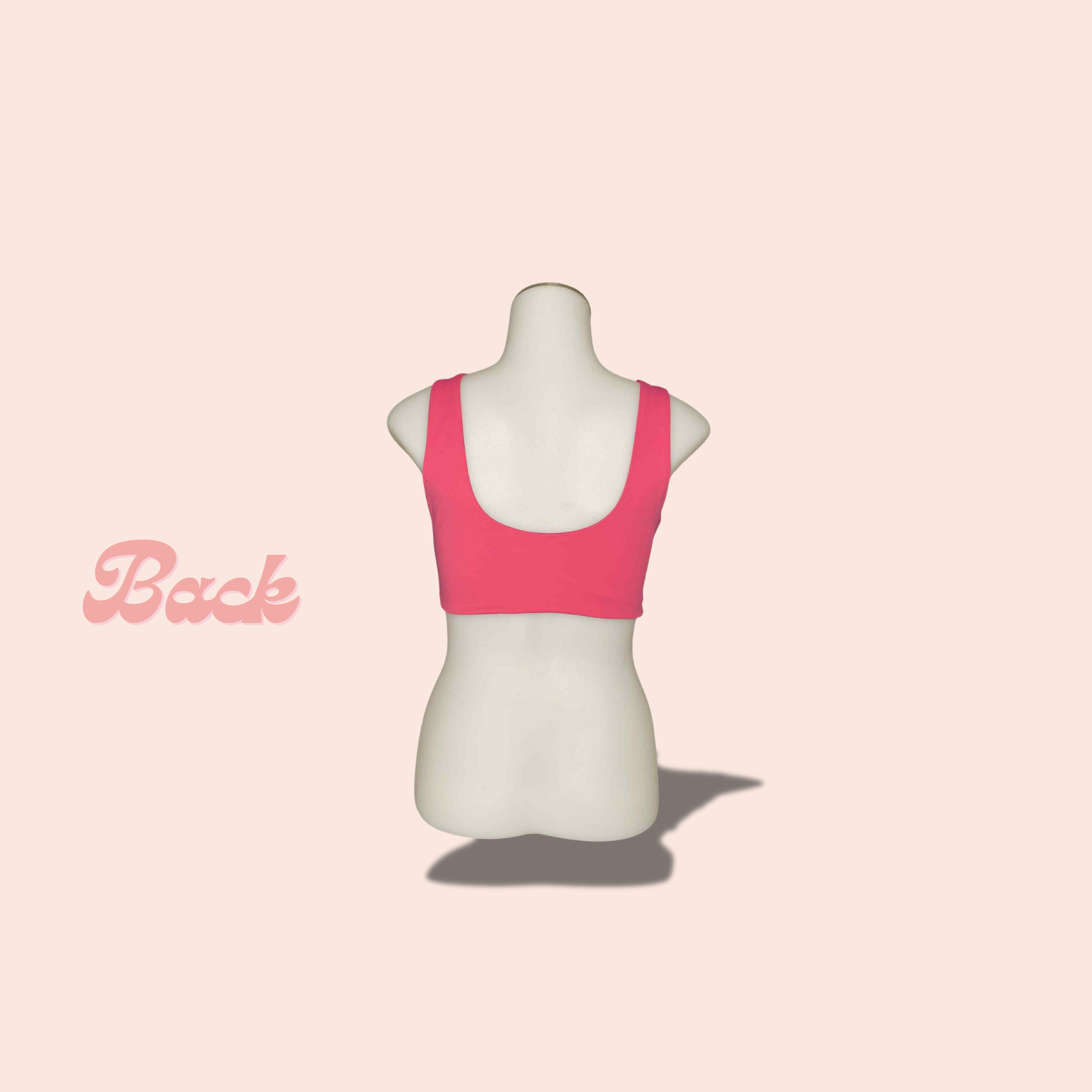 (SIZE LARGE) Seamless Pink Sports Bra – Scoop Neck