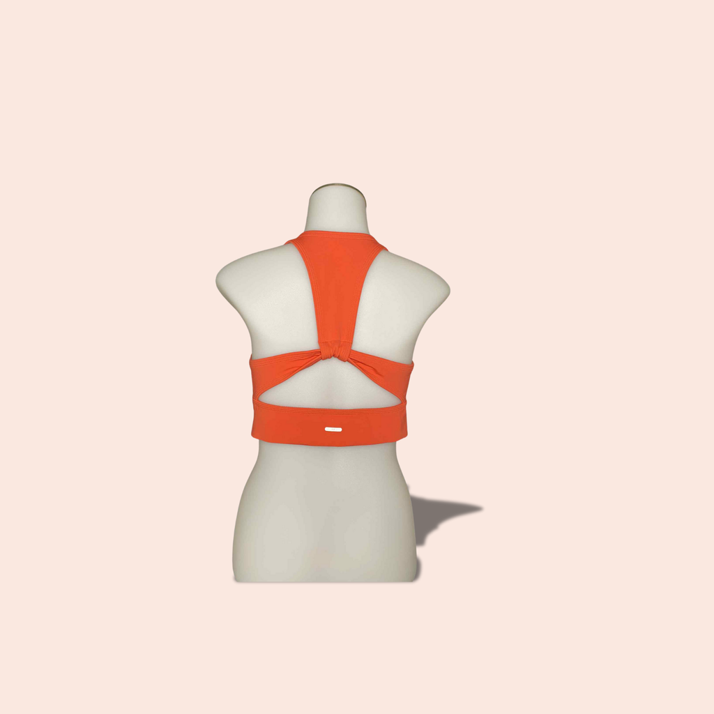 (SIZE MED) Aerie Cutout Back Sports Bra – Bold Orange