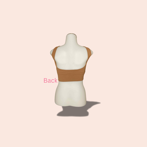 (SIZE LARGE ) Open Back Crop Top – Warm Caramel