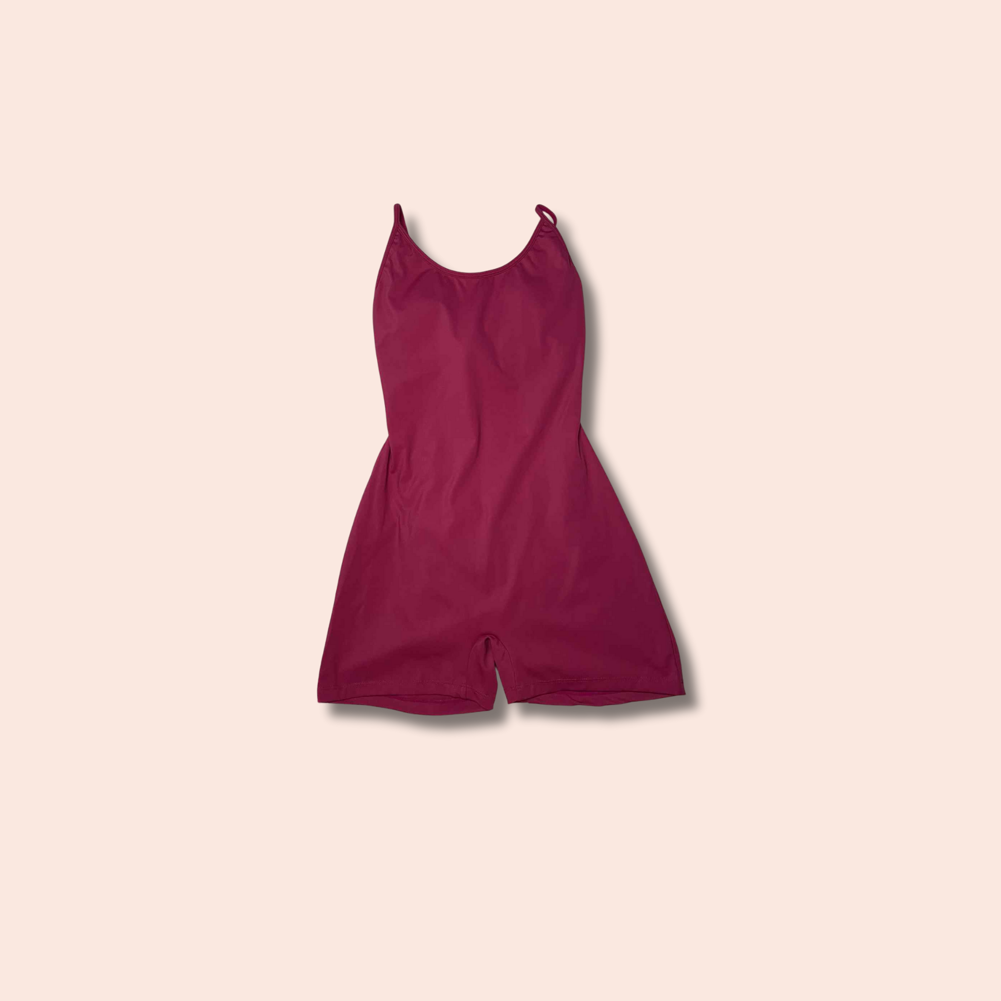 (SIZE LARGE) Berry Red Back-Tie Low Back Romper