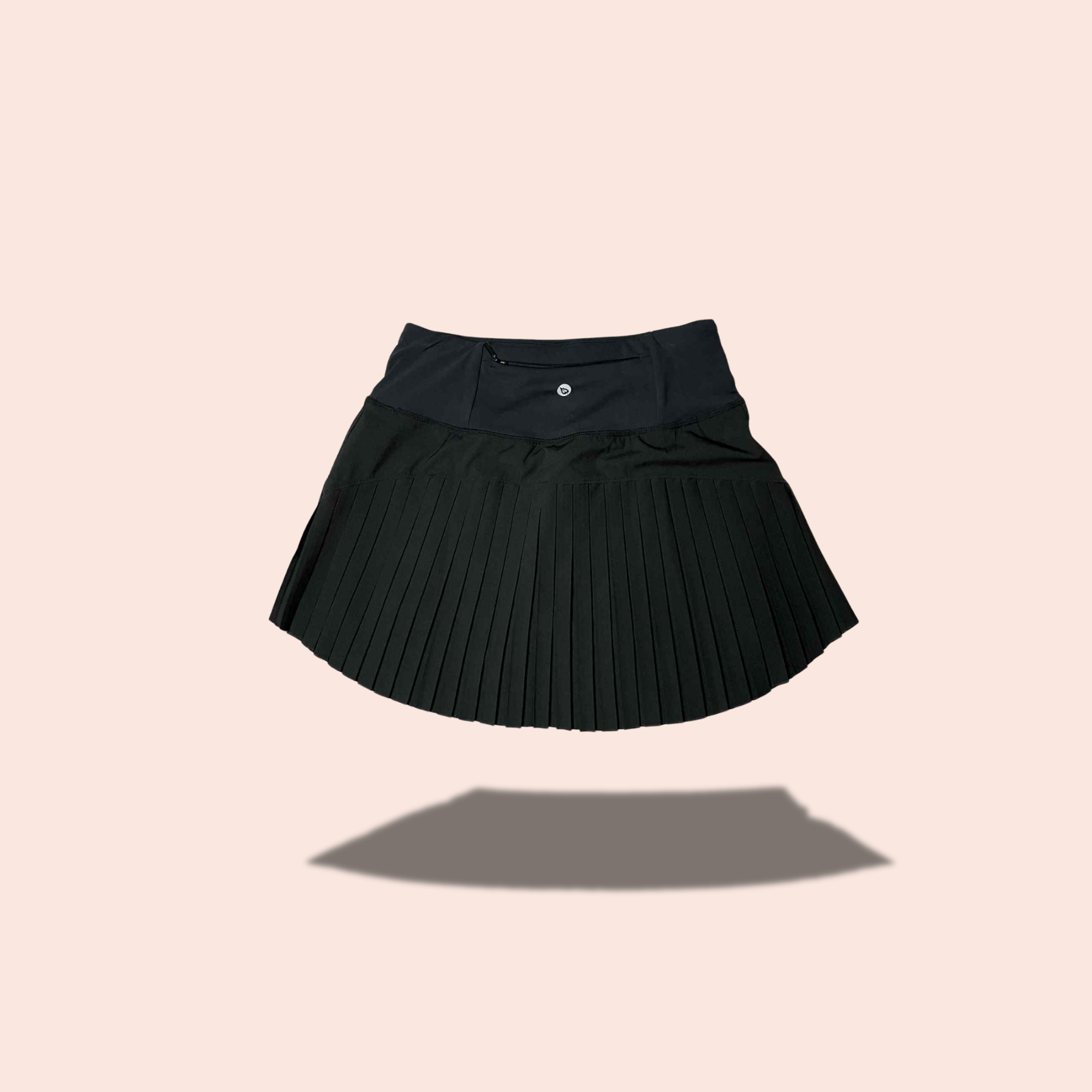 (SIZE SMALL) Black Pleated Active Skirt