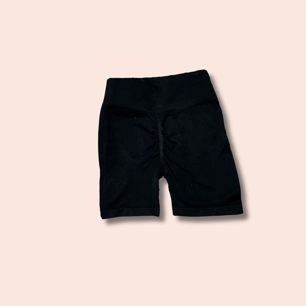(SIZE SMALL) Black Seamless Scrunch Shorts