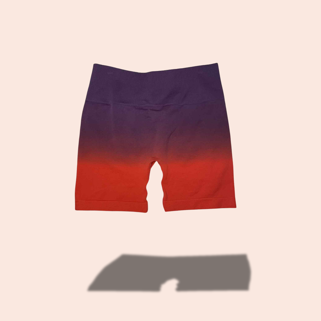 (SIZE MEDIUM) Fitness Fashioness Sunset Ombre Scrunch Shorts