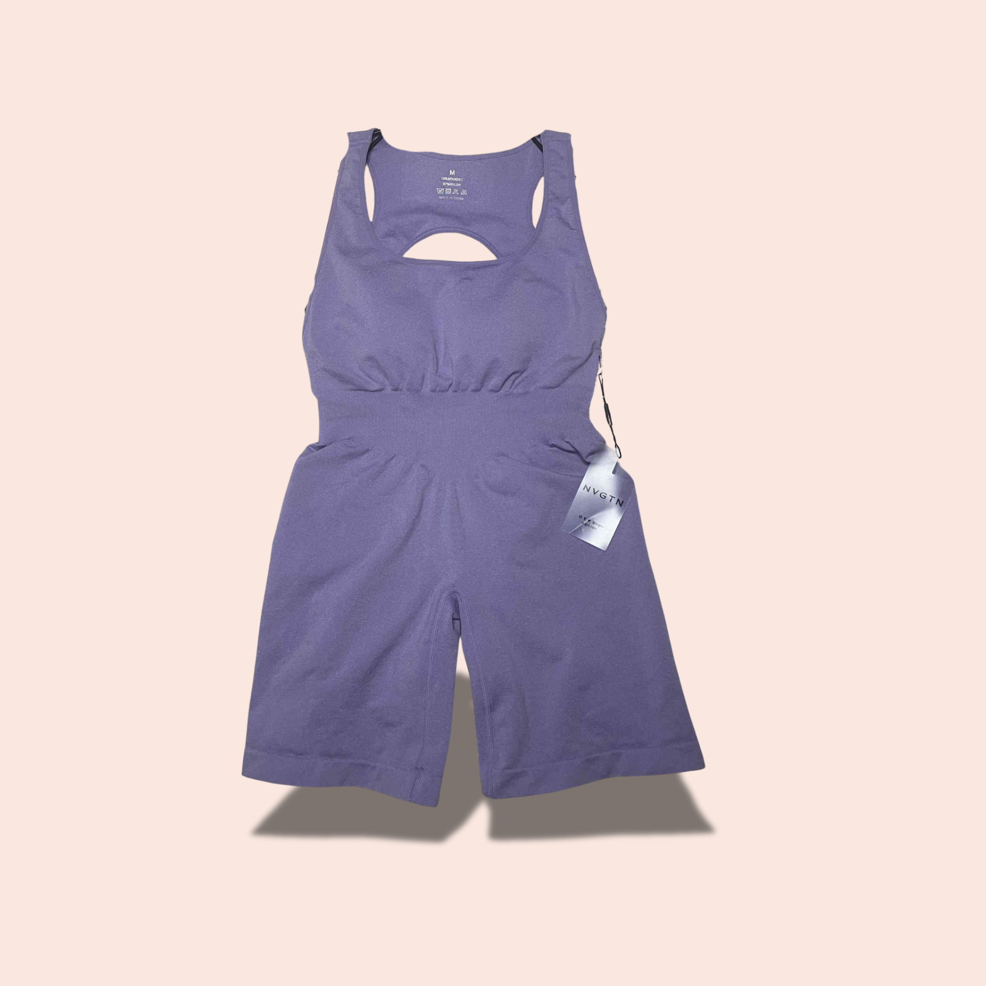 (Size MED) NVGTN Lilac Silhouette Seamless Romper *UNWORN W/ ORIGINAL TAGS*