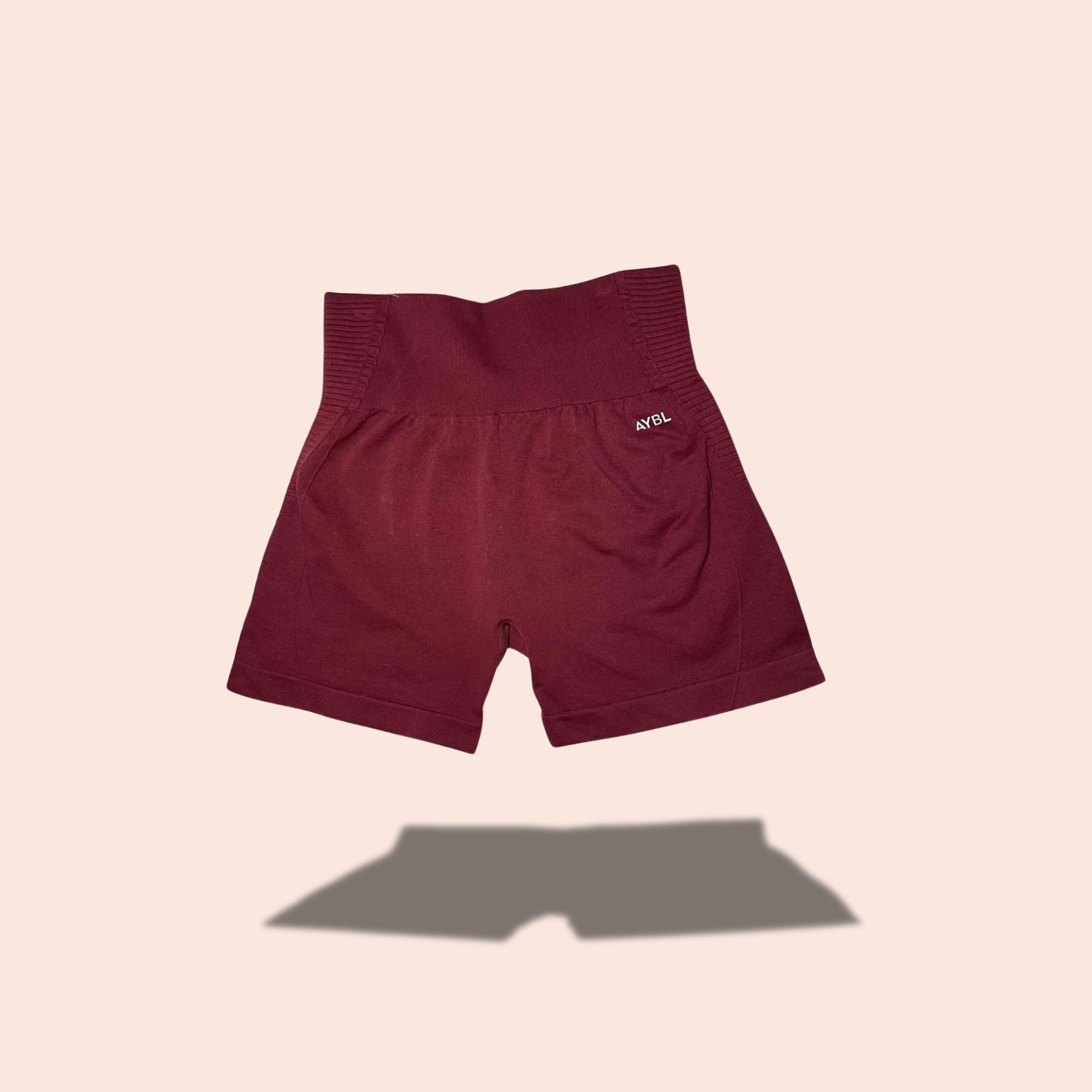 (SIZE LARGE) AYBL Wine Red Seamless High-Waist Shorts