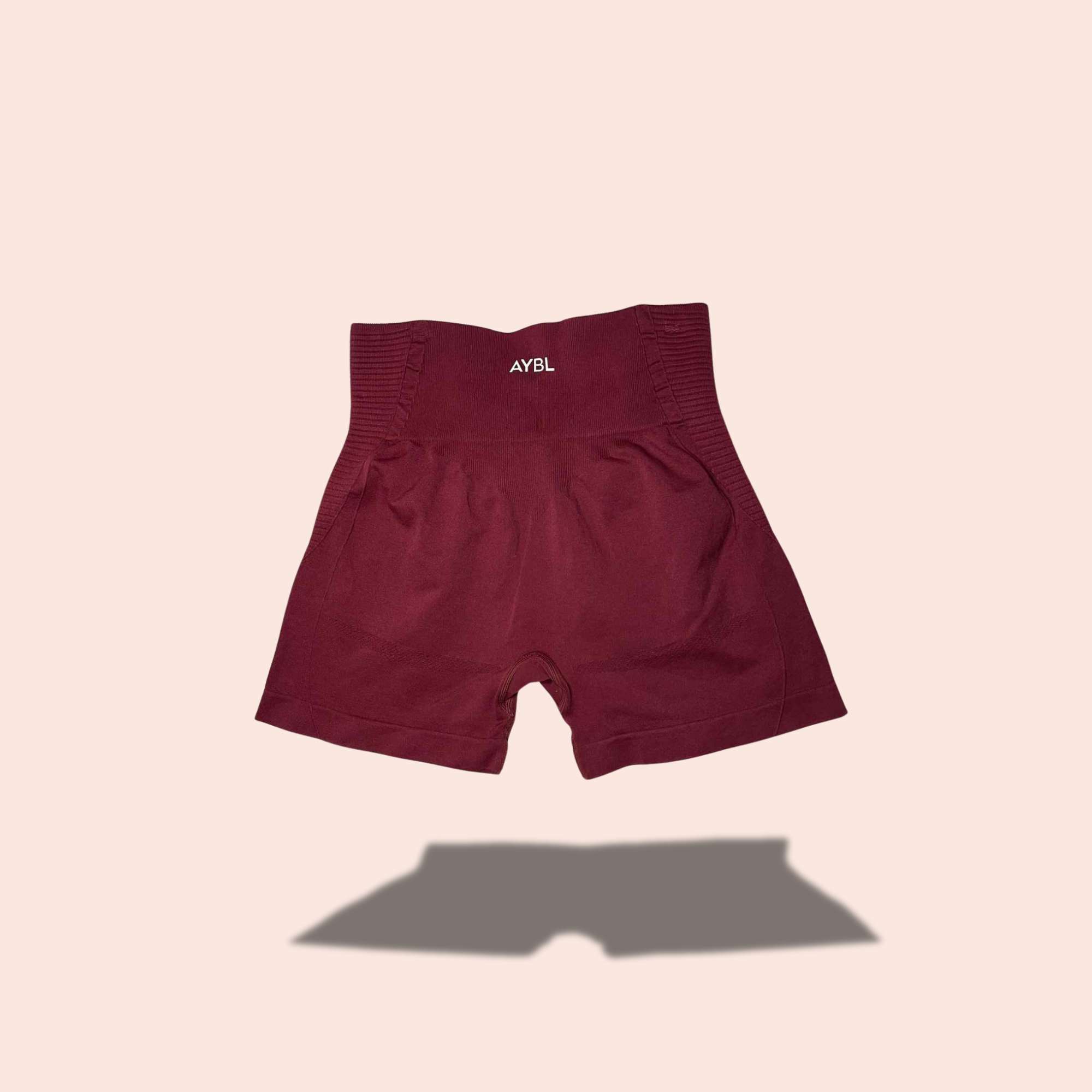 (SIZE LARGE) AYBL Wine Red Seamless High-Waist Shorts