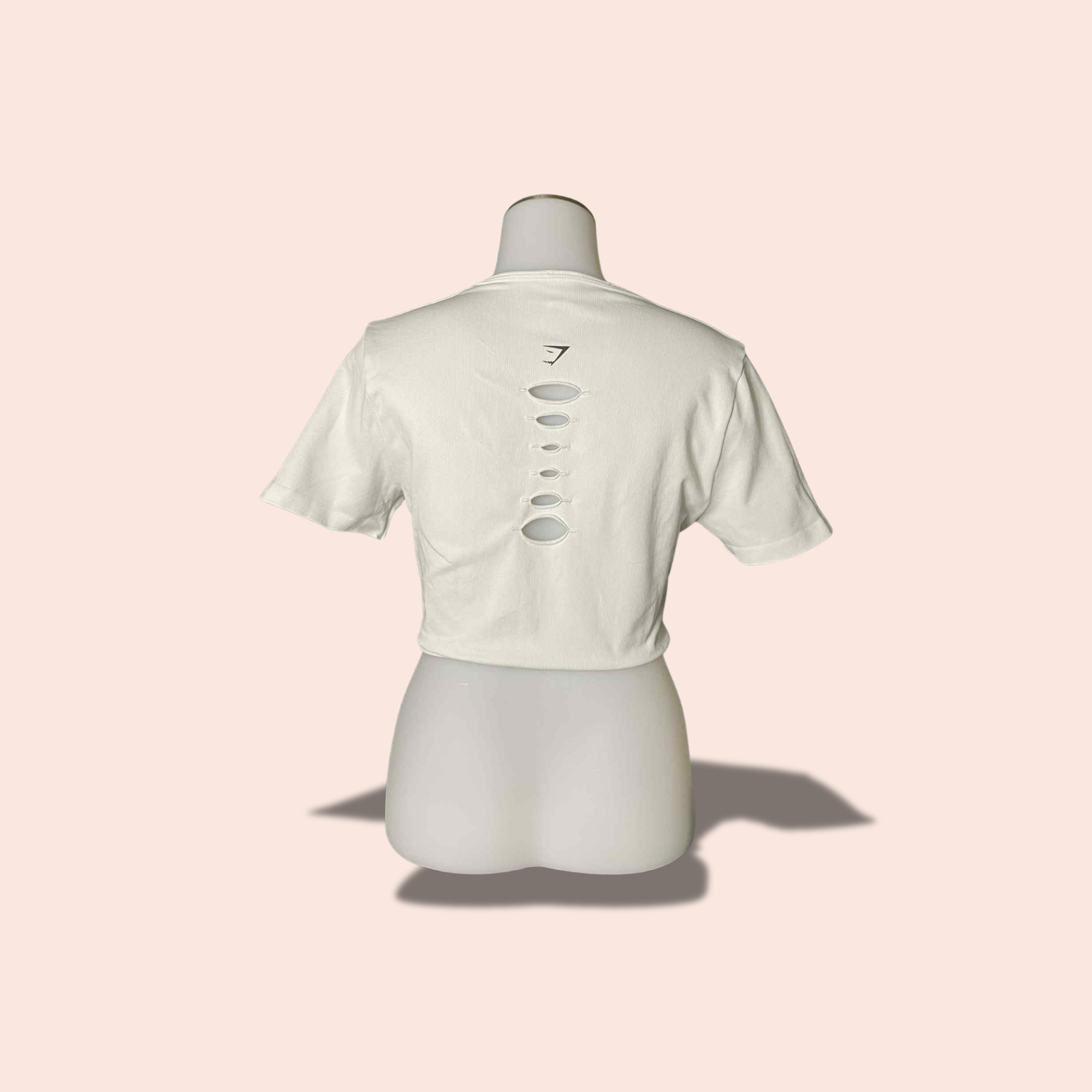 (Size LARGE) White Gymshark Gains Seamless Fitted Crop Top