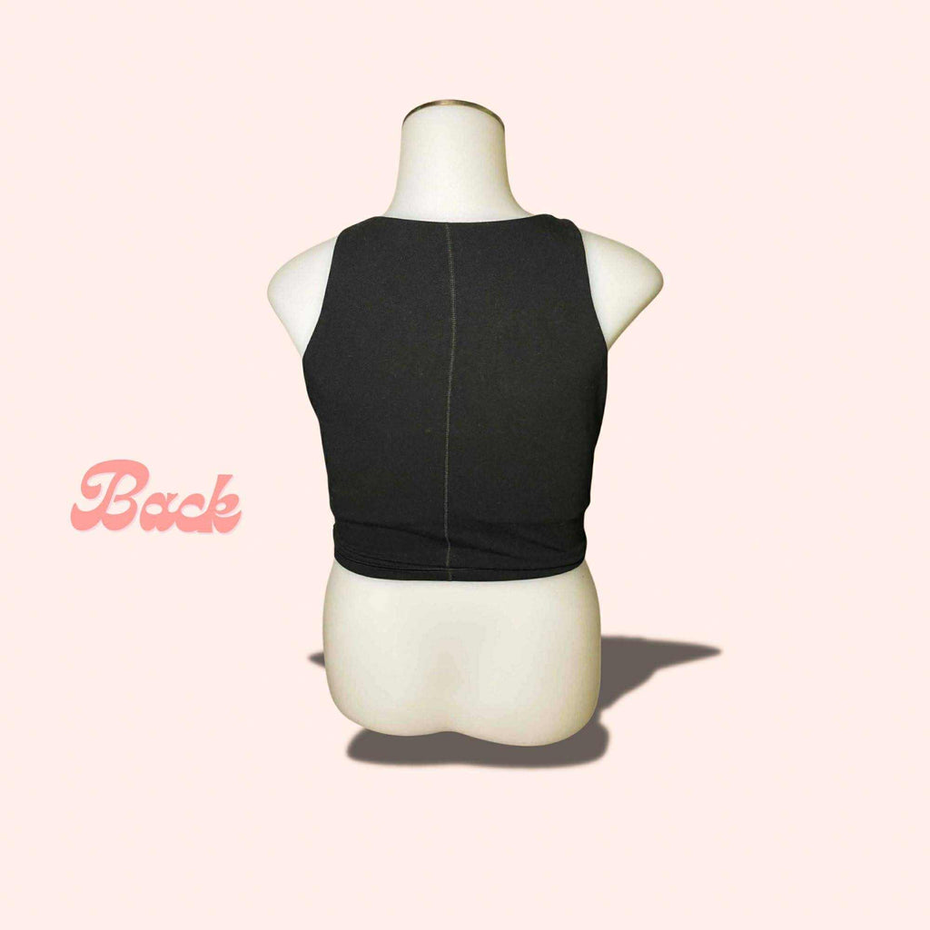 (SIZE LARGE) Old Navy High-Neck Active Crop – Black