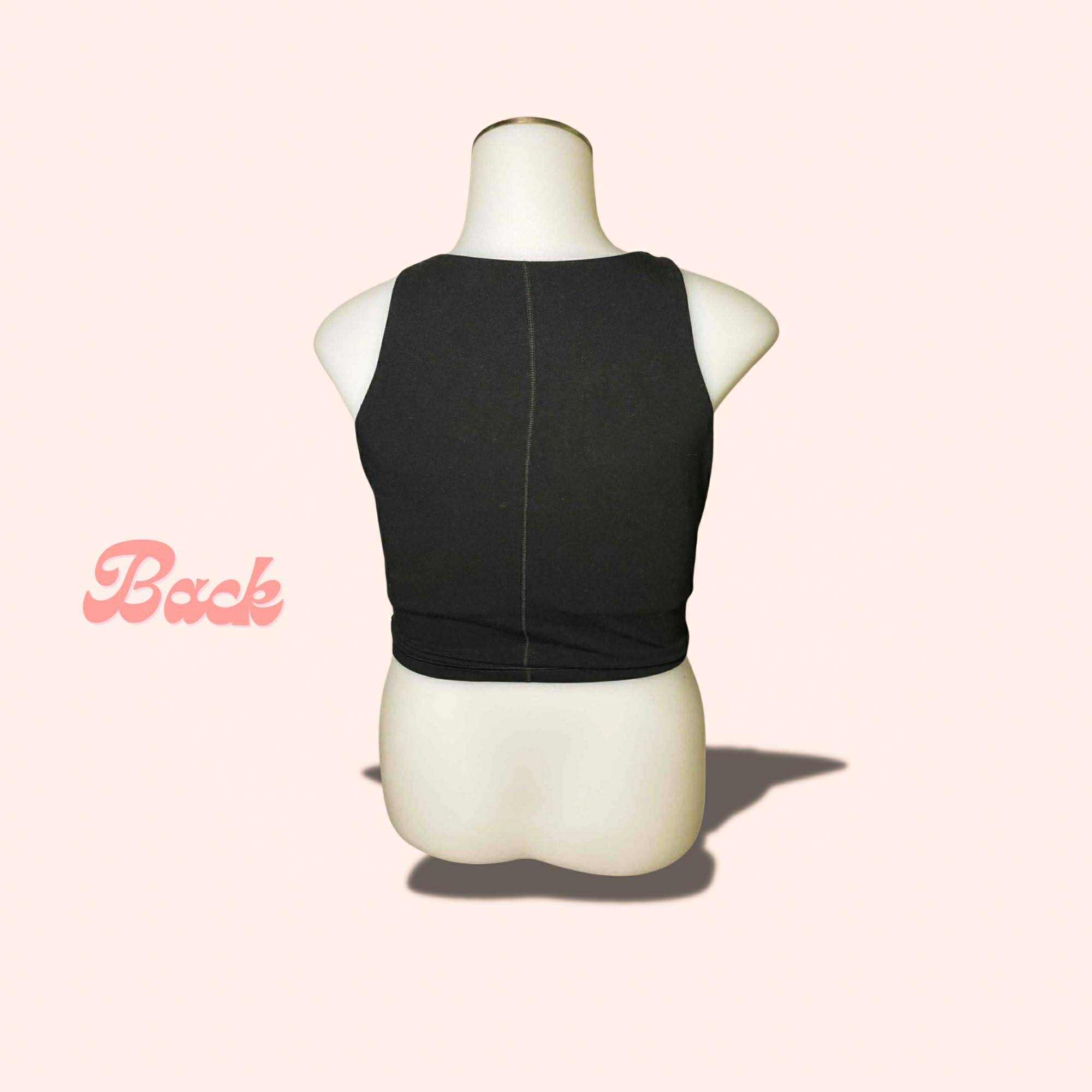 (SIZE LARGE) Old Navy High-Neck Active Crop – Black
